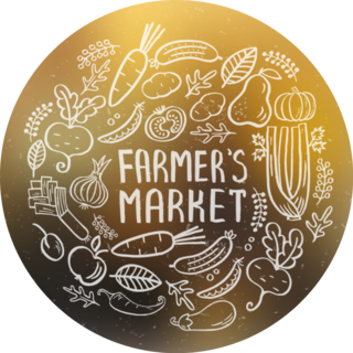 Hand Drawn Lettering Farmers Market Doodle Sticker