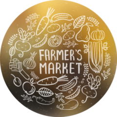 Hand Drawn Lettering Farmers Market Doodle Sticker