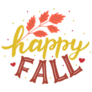 Hand Drawn Lettering Happy Fall Sticker