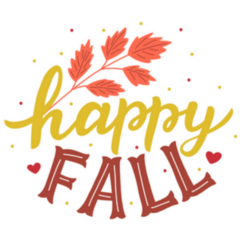 Hand Drawn Lettering Happy Fall Sticker