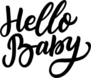 Hand Drawn Lettering Hello Baby Sticker