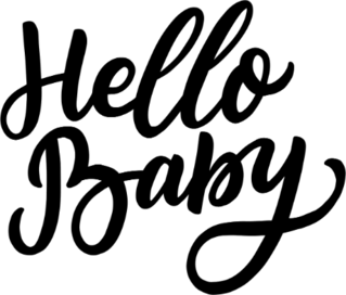 Hand Drawn Lettering Hello Baby Sticker
