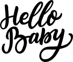Hand Drawn Lettering Hello Baby Sticker