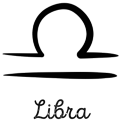 Hand Drawn Libra Zodiac Simple Lettering Sticker