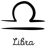 Hand Drawn Libra Zodiac Simple Lettering Sticker