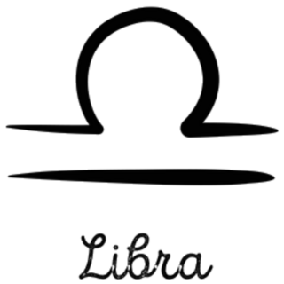 Hand Drawn Libra Zodiac Simple Lettering Sticker