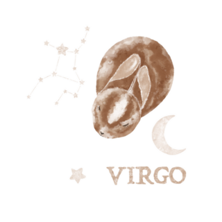 Hand Drawn Magic Bunny Virgo Sticker