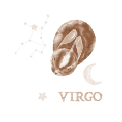 Hand Drawn Magic Bunny Virgo Sticker