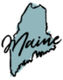 Hand Drawn Maine State Sticker