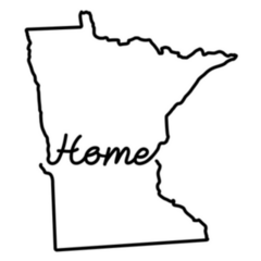 Hand Drawn Minnesota Outline with Word Home Sticker