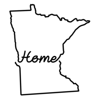Hand Drawn Minnesota Outline with Word Home Sticker