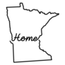 Hand Drawn Minnesota Outline with Word Home Sticker