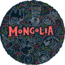Hand Drawn Mongolia Culture Doodle Sticker