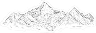 Hand Drawn Mountain Range Sticker