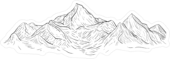 Hand Drawn Mountain Range Sticker
