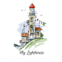 Hand Drawn My Lighthouse Watercolor Sketch Sticker