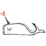 Hand Drawn Narwhal Heart Sticker