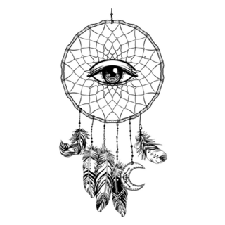 Hand Drawn Native American Dreamcatcher With Eye Sticker