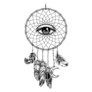 Hand Drawn Native American Dreamcatcher With Eye Sticker