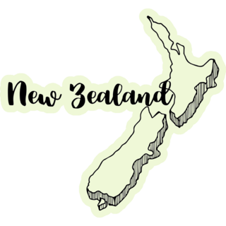 Hand Drawn New Zealand Map Sticker