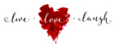 Hand-drawn Painted Red Heart live, Love, Laugh Sticker