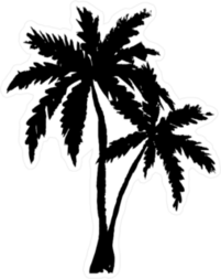 Hand Drawn Palm Trees Silhouette Sticker