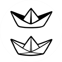 Hand Drawn Paper Boats Illustration Sticker