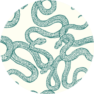 Hand Drawn Pattern With Blue Snakes Sticker