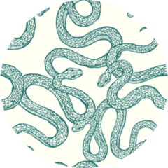 Hand Drawn Pattern With Blue Snakes Sticker