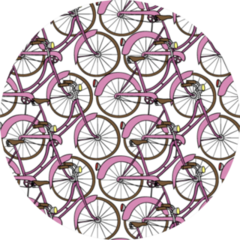 Hand Drawn Pink Bicycle Pattern Sticker