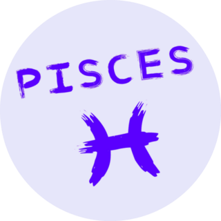 Hand Drawn Pisces In Purple Sticker