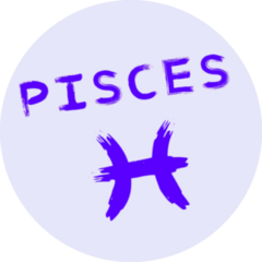 Hand Drawn Pisces In Purple Sticker