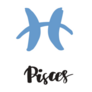 Hand Drawn Pisces Symbol And Lettering Sticker
