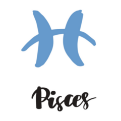 Hand Drawn Pisces Symbol And Lettering Sticker