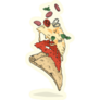 Hand Drawn Pizza Slice Deconstructed Sticker