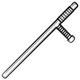 Hand Drawn Police Baton Sticker