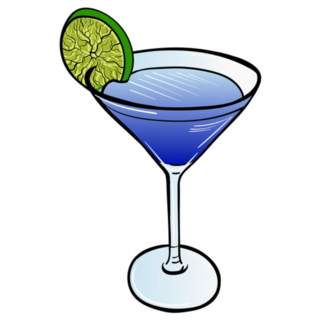 Hand Drawn Pop Art Cartoon Cocktail Sticker