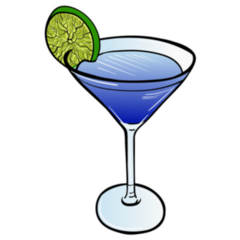 Hand Drawn Pop Art Cartoon Cocktail Sticker