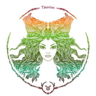 Hand Drawn Portrait Of A Beautiful Taurus Woman Sticker