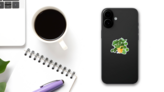 Hand Drawn Potted Plant Stickers on a Phone (New) example