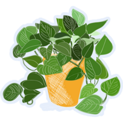Hand Drawn Potted Plant Stickers