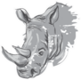 Hand Drawn Rhino Portrait Sticker