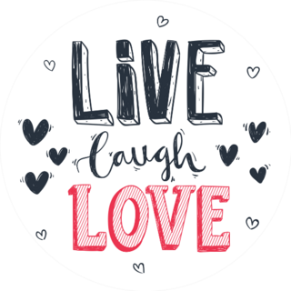 Hand Drawn Romantic Lettering Live Laugh Love Sticker