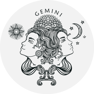 Hand Drawn Romantic Zodiac Gemini Sticker