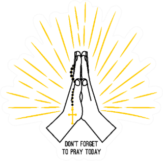 Hand Drawn Rosary Praying Dont Forget To Pray Today Sticker