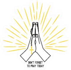 Hand Drawn Rosary Praying Dont Forget To Pray Today Sticker