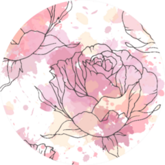 Hand Drawn Rose Seamless Pattern Paint Spots Sticker