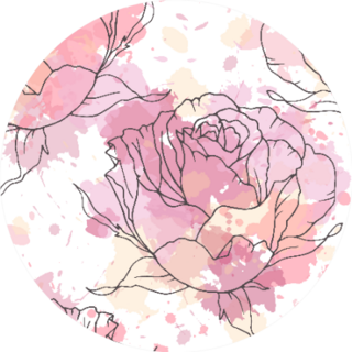 Hand Drawn Rose Seamless Pattern Paint Spots Sticker