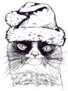Hand Drawn Santa Grumpy Cat Meme Sticker