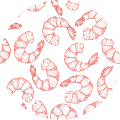 Hand Drawn Seafood Shrimp Pattern Sticker